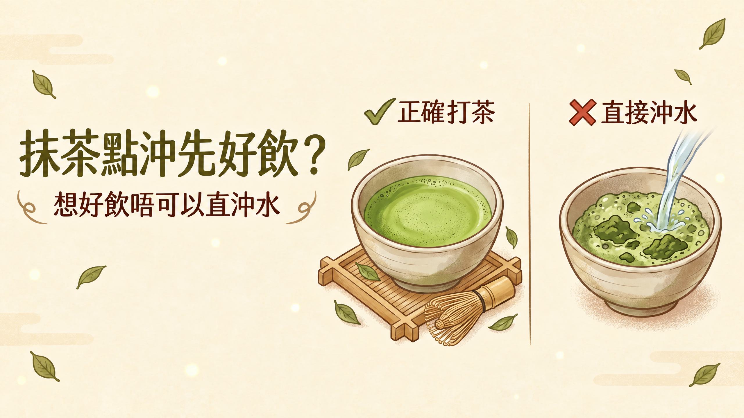 抹茶點沖先好飲?新手必學 4 個沖泡步驟,改善結塊與苦澀